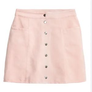 Divided H&M Light Pink Suede A-Line Skirt size 8